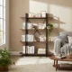 ModernHome S-04A Industrial Loft Bookshelf, 4 Shelves, Metal Frame
