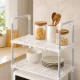 Kitchen Rack Over Microwave, 2 Tiers, White