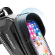 Rockbros B68 Bike Frame Bag with Phone Pocket and Cover, 1.7L, Black