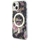 Guess iPhone 14 Plus Case Flower MagSafe, Black