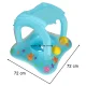 Inflatable Swimming Ring for Kids with Seat and Canopy, Blue, 72 cm