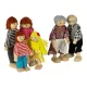 Wooden Doll Family Set for Dollhouses 6 Poseable Figures