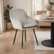 Modern Velvet Upholstered Dining Chair ModernHome, Light Grey