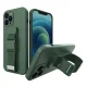 Rope Case with Lanyard for Samsung Galaxy A22 4G, Dark Green