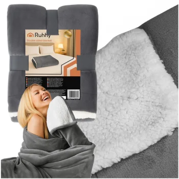 Ruhhy 00026292 Double-Sided Blanket / Throw, 150x200 cm, Dark Grey