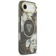 Guess IML Glitter Flowers Triangle MagSafe Case for iPhone Air, Black