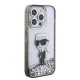 Karl Lagerfeld iPhone 15 Pro Case Liquid Glitter Ikonik, Transparent