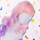 Long Pink-Purple Wig with Bangs for Parties
