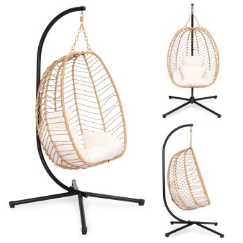 Hanging Egg Chair MultiGarden, freestanding swing up to 120 kg, cushions included