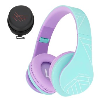 PowerLocus P2 Kids Wireless Headphones, Turquoise/Purple