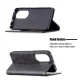 Huawei P50 Geometric Pattern Leather Stand Case Cover - Black
