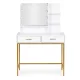 Makeup Vanity with 3-Color LED Lights and Mirror ModernHome, White