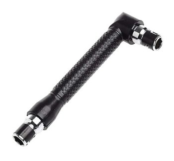 Dual-sided 1/4'' angle screwdriver with magnet, black