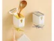 Rotating Kitchen Hanger with 6 Hooks and Container, Self-Adhesive