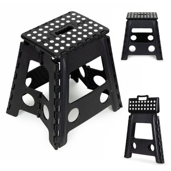 ModernHome Folding Step Stool 15.4 inch, Heavy Duty Plastic Stool with 265 lbs Capacity