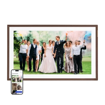 Arzopa D156 15.6" Full HD Wi-Fi Digital Photo Frame 32GB, Dark Brown
