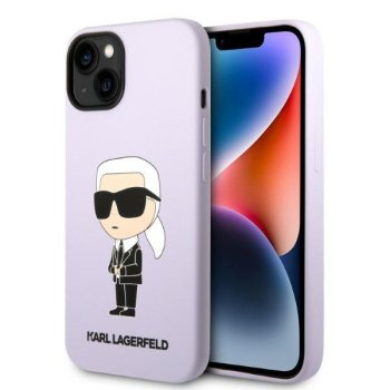 Apple iPhone 14 Plus 6.7" Karl Lagerfeld Silicone Ikonik Case Cover (Klhcp14msnikbcu), Purple