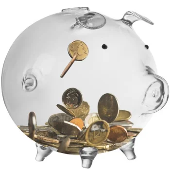 Ruhhy 22588 Glass Piggy Bank, Transparent