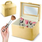 Massido MS-706 Makeup Organiser Case with Lock, Gold