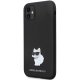 Karl Lagerfeld iPhone 11 / Xr Case Silicone Choupette Metal Pin, Black