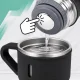 Thermos Flask 500 ml with 3 Cups, Stainless Steel Travel Set, Black