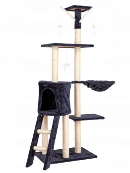Cat tree house with scratching post, 138 cm, 5 levels, Petsi, grey