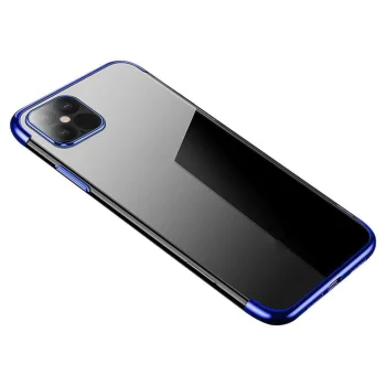 Clear TPU Case for Xiaomi Mi 11 with Electroplated Frame, 0.3mm, Blue