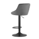 Leobert Bar Stool with Adjustable Height and Footrest, Velour, Grey