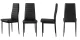 ModernHome Dining Chair Set, 4 pcs, Black Faux Leather