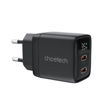 Choetech 35W Dual USB-C GaN Charger, Black