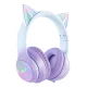 ONIKUMA B90 Wireless Gaming Headset with RGB Cat Ears, Blue/Purple