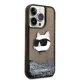 Karl Lagerfeld iPhone 14 Pro Case Liquid Glitter Choupette Black