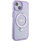 Чехол Guess Ring Stand Script Glitter MagSafe для iPhone 15 - фиолетовый