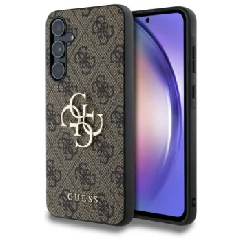 Guess Samsung Galaxy A55 Case 4G Big Metal Logo, Brown
