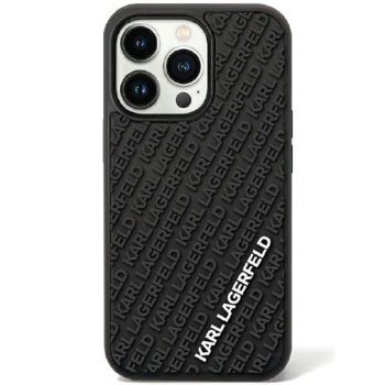 Apple iPhone 11 6.1" Karl Lagerfeld 3D Rubber Multi Logo Case Cover (KLHCN613DMKRLK), Black
