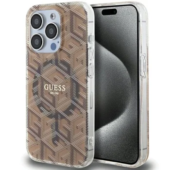 Guess iPhone 15 Pro Max Case IML GCube MagSafe, Brown