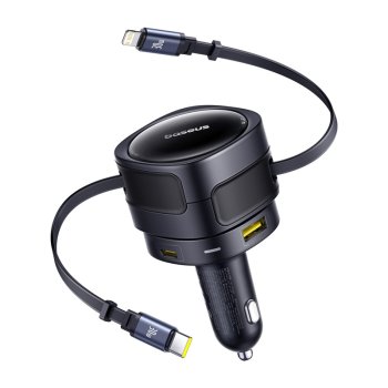 Baseus Enjoyment Max 90W Car Charger with Retractable Cables