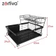 Zortiva Two-Tier Dish Drainer, Black, 43 cm