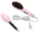 Electric Hair Straightener Brush with LCD Display, Pink