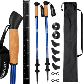 Adjustable Nordic Walking and Trekking Poles, Blue