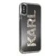Karl Lagerfeld Glitter Karl Logo dėklas iPhone X / Xs, juodas