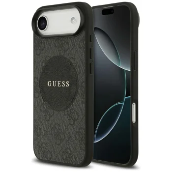 Guess 4G Circle Classic Logo MagSafe dėklas telefonui iPhone Air, juodas