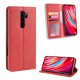 Xiaomi Redmi Note 8 Pro Vintage Style Magnetic Leather Wallet Case Cover, Red