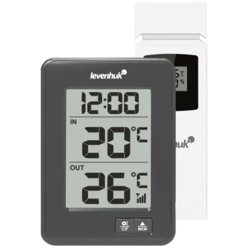 Levenhuk Wezzer BASE L50 Digital Thermometer with Remote Sensor, Black