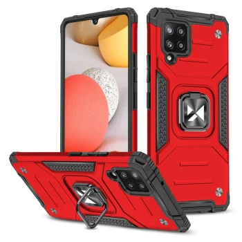 Wozinsky Ring Armor Case for Samsung Galaxy A42 5G with Kickstand Ring, Red