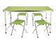 Folding Camping Table Set with 4 Chairs, Green