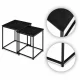 Set of 2 Coffee Tables ModernHome, Nesting Square, Black Marble