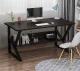 Computer office desk with shelf, 100x60 cm, black