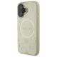 Guess Saffiano Peony Classic Logo MagSafe Case for iPhone 16 - Gold