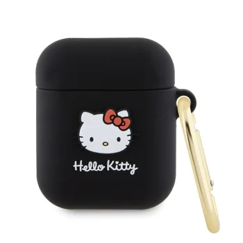 Hello Kitty AirPods 1 / 2 Case Silicone 3D Kitty Head, Black